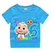 Cocomelons Boy Birthday Party Clothes Kids Number Cotton T Shirt Cute Cartoon Tees Summer Short Sleeve Tops Toddler Clothing