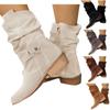 Vintage Boots Short Boots  Thick High Heel Middle Boots Women's Boots