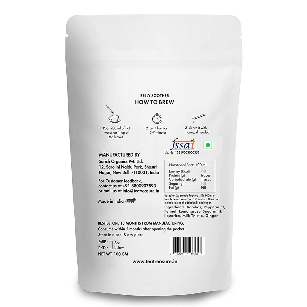 Rooibos Tea for Digestion (100 G), Belly Soother Wellness Tea