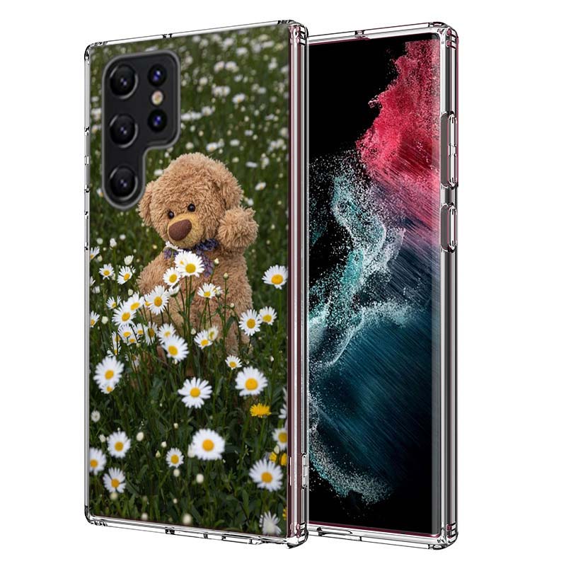 Funny And Cute Bear Capa Phone Case For Samsung S26 Ultra S25 Edge Galaxy S23 S21 S20 S24 FE S22 S10 Plus Cover Clear TPU Shell