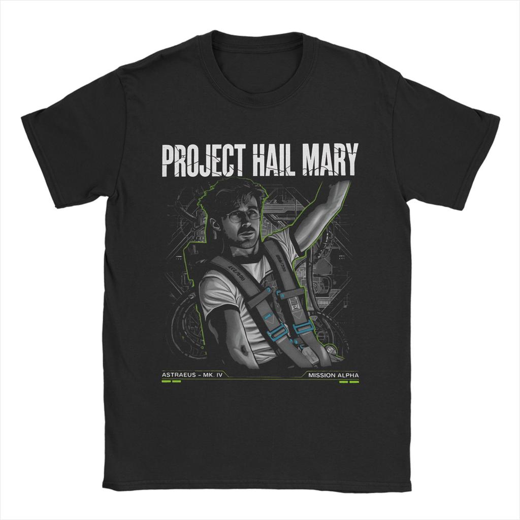 Novelty Project Hail Mary logo TShirts Unisex Round Collar Cotton T Shirt Short Sleeve Tee Shirt Plus Size Tops
