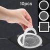10Pcs Self-Adhesive Disposable Floor Drain Sticker Mesh Hair Catcher Sink Strainers Bathroom