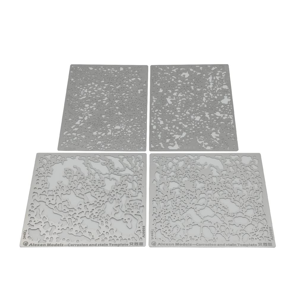 Cicogna Paint Spray Stencil Sheets for and Dirt Airbrush Textures for Plastic AFVs of Templates, Faded, Weathered, Effects, Tanks, Models, (Set 4)