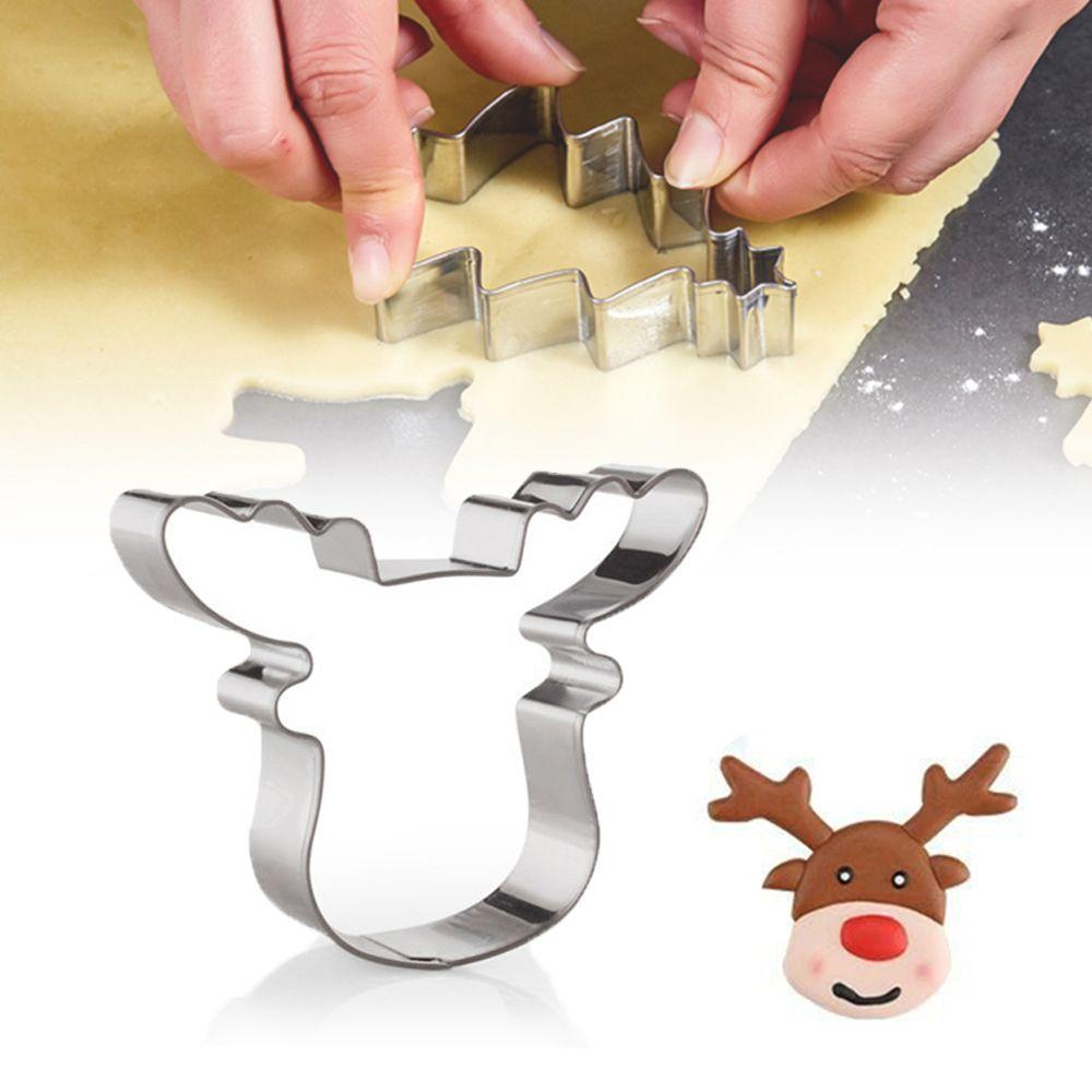 Novelty Kitchen Tool Bakeware Cookie Cutter Biscuit Mold Christmas Reindeer Deer Head Mould