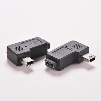 Переходник-адаптер USB Micro 5Pin Female To Mini 5Pin Male под углом 90 градусов