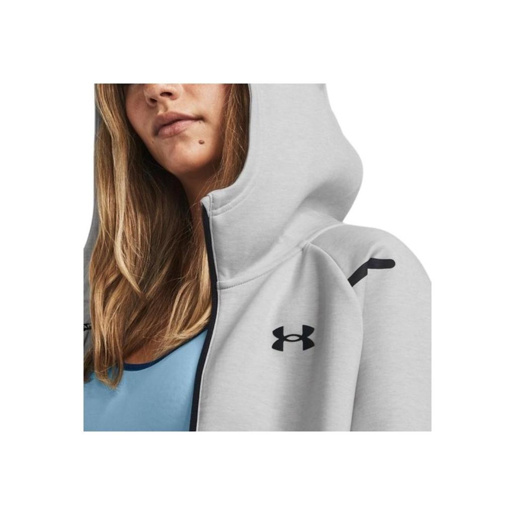 Under Armour Спортивная куртка на молнии с капюшоном и принтом, женские топы, серая 1379842-011
