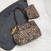 Casual large-capacity bag women's 2025 autumn new Tongle shoulder bag popular leopard print portable tote shoulder bag