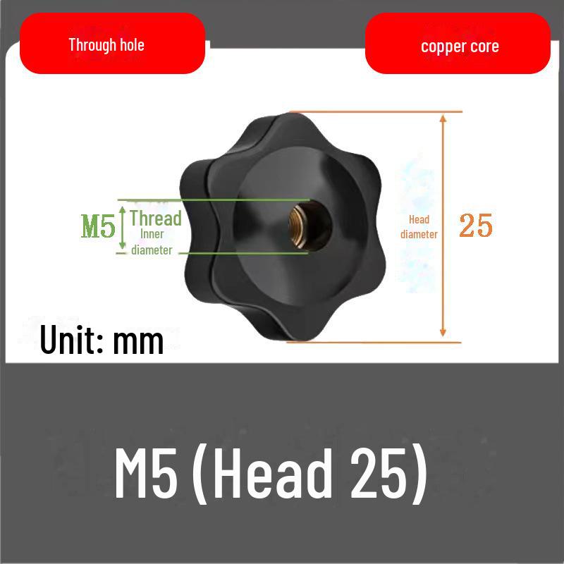 Ручной винт с гайкой и головкой в виде сливы для сквозных/глухих отверстий, размеры M4-M12