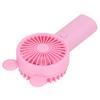 Handheld Fan Plastic USB Battery Dual Drive Built In Lithium Battery Mini Desk Fan for Summer Pink