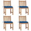 Day and Night - Day and Night Garden Chairs 4 Units Solid Teak Wood with Cushions