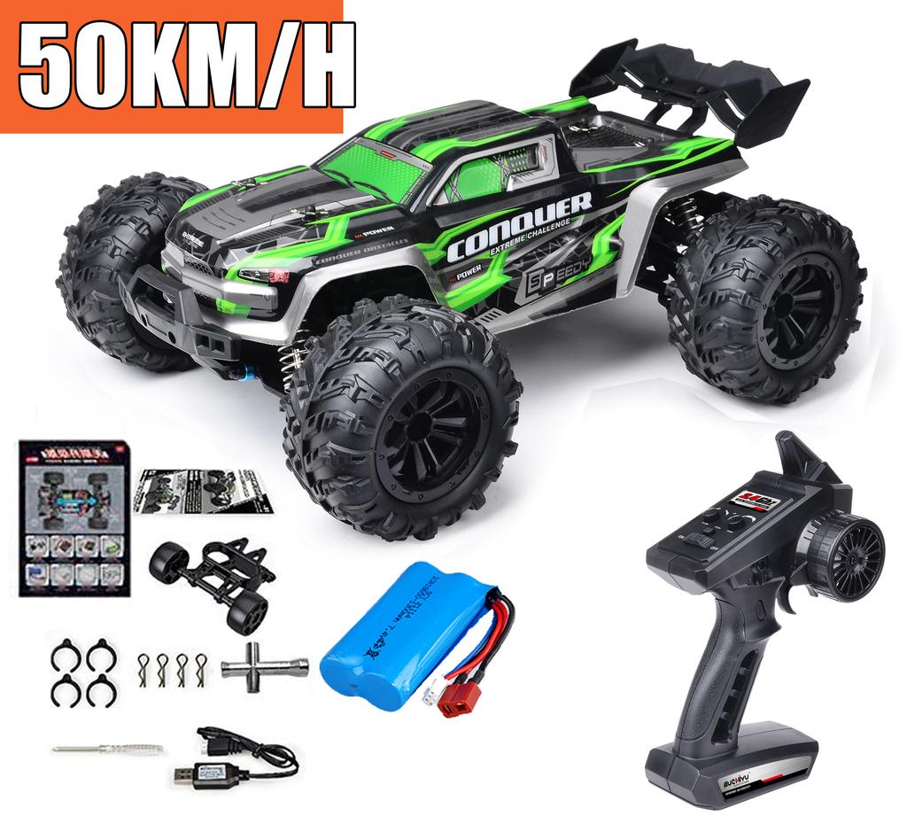 Радиоуправляемая машина Внедорожник 4x4 Высокоскоростная 75 км/ч Машина на пульте управления со светодиодной фарой Бесколлекторный 4WD 1/16 Монстр-трак Игрушки для мальчиков Подарок