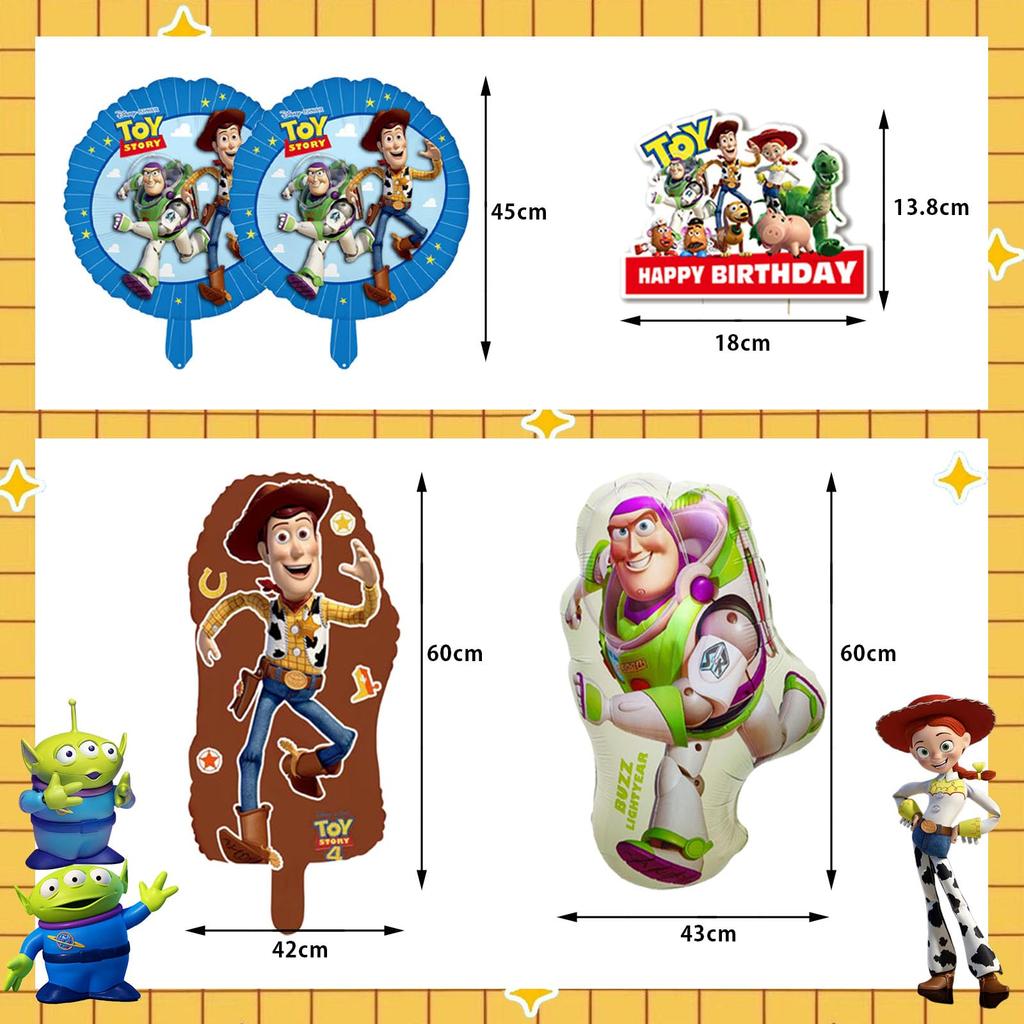 Creowell Toy Story Birthday Decorations, Happy Birthday Balloons, Happy Birthday Character Party Balloons, Boys' Decorations, Celebration,