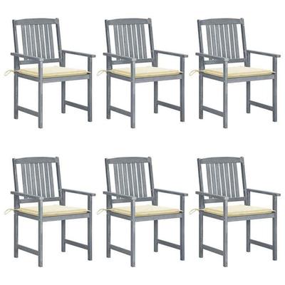 Maison Exclusive - Chaises De Jardin Et Coussins Lot De 6 Bois Acacia Massif Gris