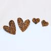 Y2K Style Velvet Peach Heart & Leopard Print Stud Earrings
