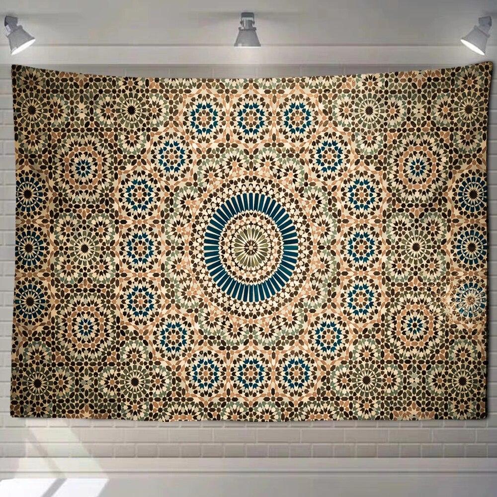 Mandala Tapestry Wall Hanging Psychedelic Bohemian Yoga Shawl Cushion Mattress Room Home Decoration Hanging Cloth