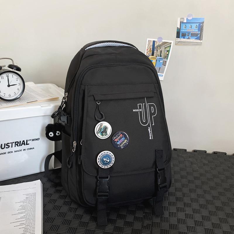 Contrasting Color Backpack Female Student Schoolbag Male College Wind Backpack Simple Casual Junior High School Student Backpack