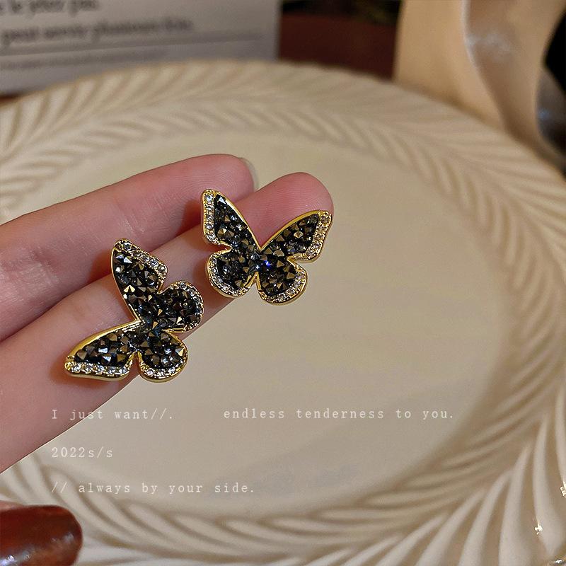 Studded With Butterfly Earrings