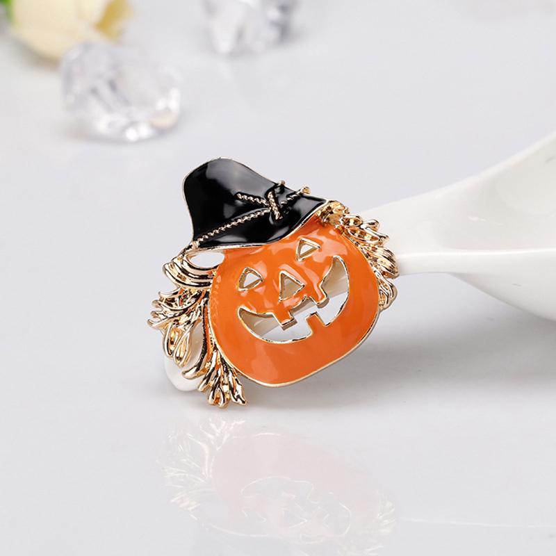 Halloween Wild Fashion Drip Pumpkin Head Brooch Pin