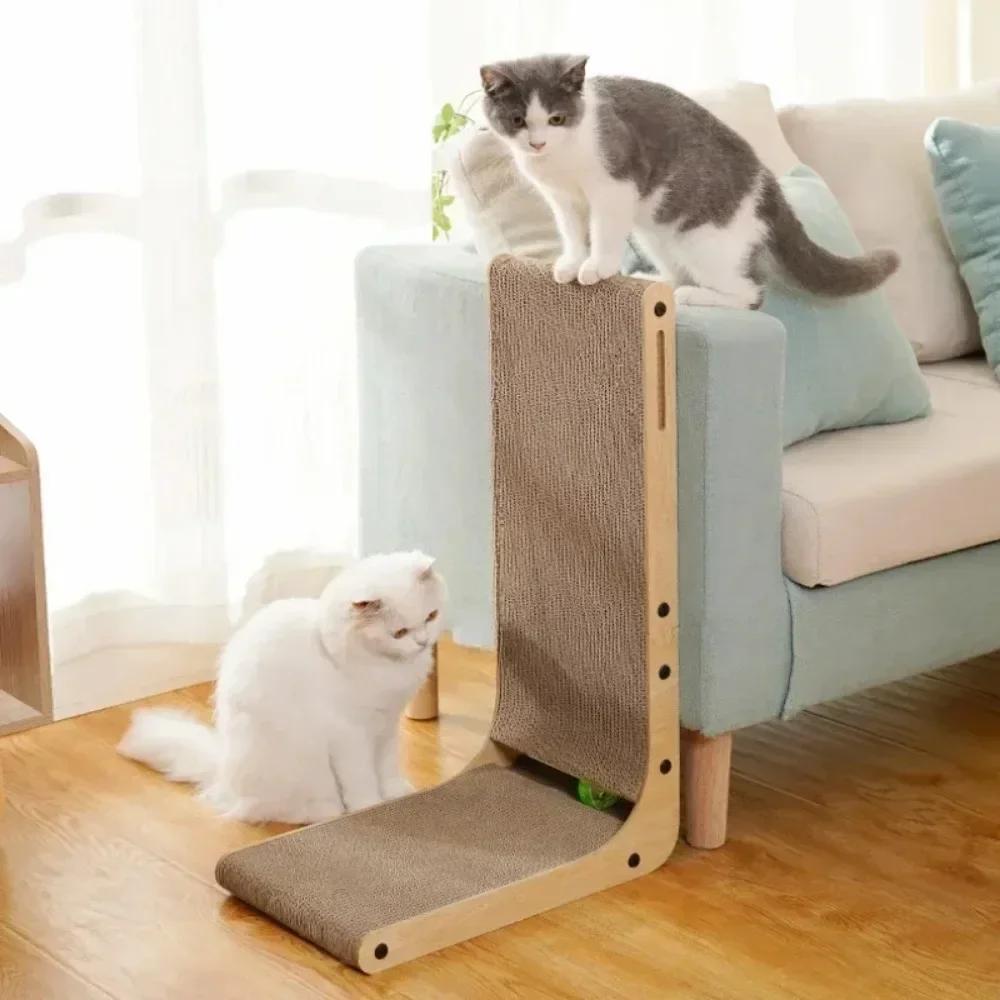 Cat Scratching Board Cat Toys Wooden Wear-resistant and Scratch-resistant Post Cat Furniture Training Grinding Claw Toys Sofa