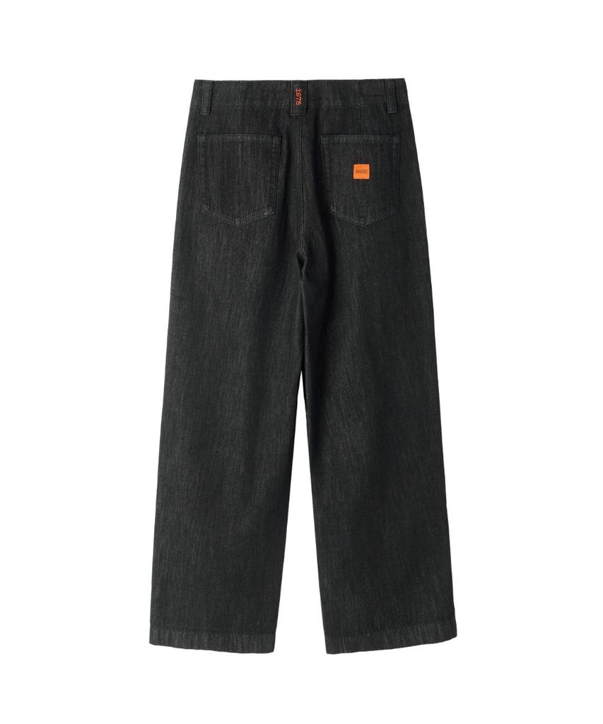 BROMPTON LONDON W Two Tuck Denim Trousers - Black (P263Wdp461)