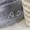 Sweet Temperament Hollow Love Earbuds Simple Heart-shaped Earrings for Women Niche Design Earrings
