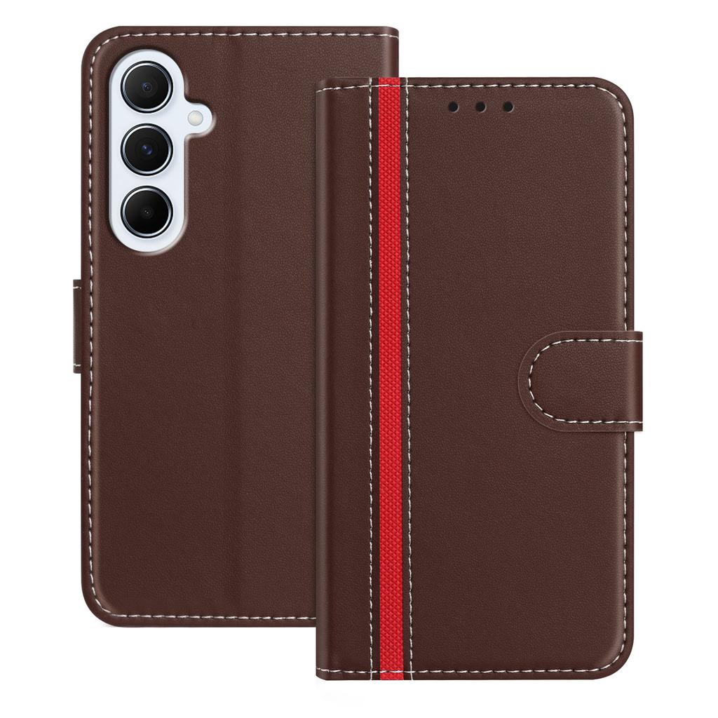 For Samsung Galaxy A56 5G Phone Cases Wallet Stand Color Splicing Leather Cover with Magnetic Clasp