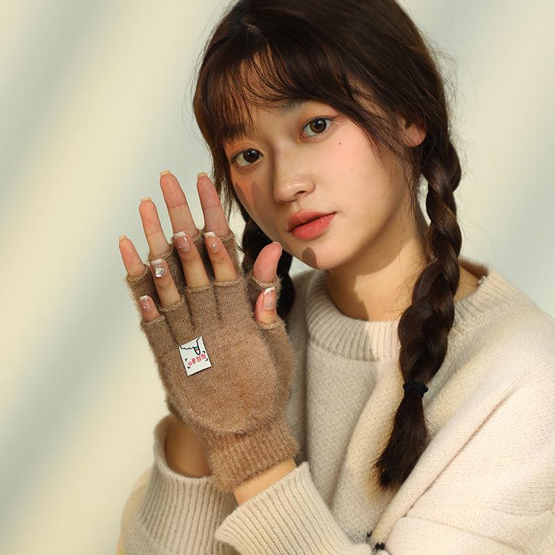 Зимние ветрозащитные перчатки для велоспорта с сенсорным экраном унисекс — трикотажные, толстые, плюшевые, дышащие и теплые