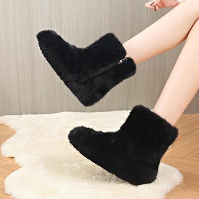 Женские меховые ботильоны Новые зимние ботинки 2025 Дизайнерские короткие плюшевые зимние ботинки Тренд Женские кроссовки для ходьбы Botas Mujer