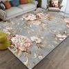 Extra Large Floral Area Mat - Non-Slip Backing & Machine Washable Soft Floor Mat - Plush Living Room, Bedroom, Office Mat - Vintage Floral Pattern