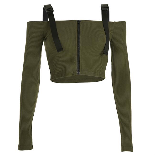 Летняя женская рубашка с длинным рукавом, хлопковая футболка, укороченный топ, корейский модный стиль, черные сексуальные короткие топы