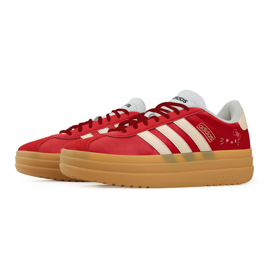 adidas VL Court Bold Hawthorn Устойчивые к истиранию Нескользящие Низкие Кеды для Скейтборда Женские Красные IH3083(Команда529-)