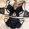 French Sexy Hollow Lingerie Set Women Ultra Thin Lace Bra Set Summer Mesh Breathable Underwear Fish Bone Tops Intimates Bras