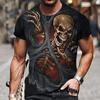 Summer Skull 3D Print T-Shirts Streetwear Horror Men Women Fashion Oversized Short Sleeve T Shirt O-Neck Tees Tops Clothing
