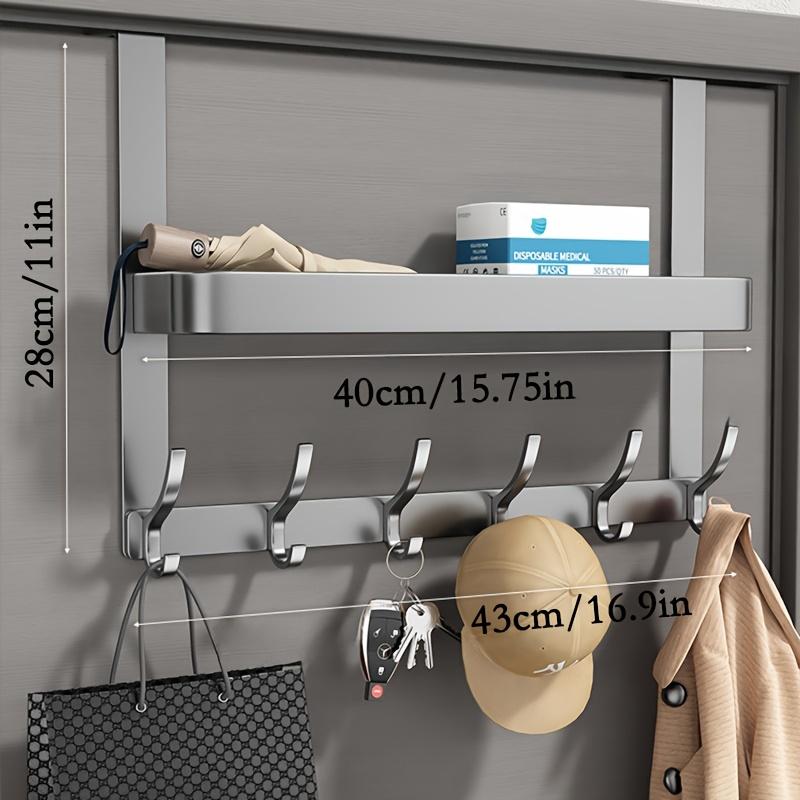 Space-Saving Over-the-Door Hook Rack, Durable Carbon Steel Organizer for Towels, Coats & Accessories - Perfect for Bedroom & Bathroom Storage