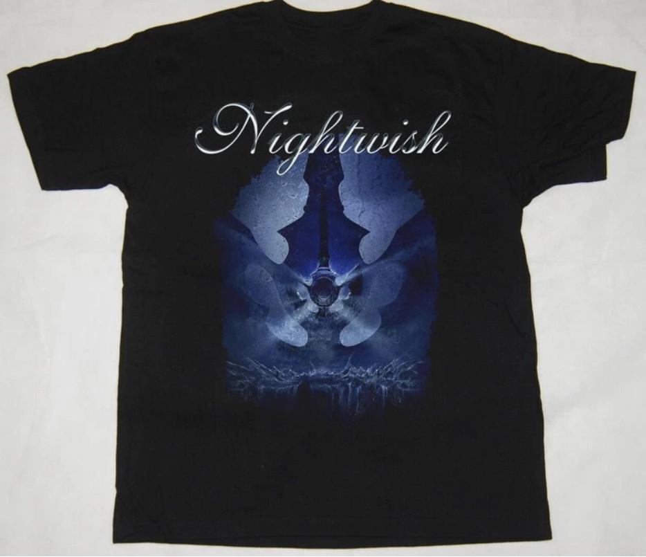 Подарок для фанатов группы Nightwish Черная футболка Хлопок Полный размер
