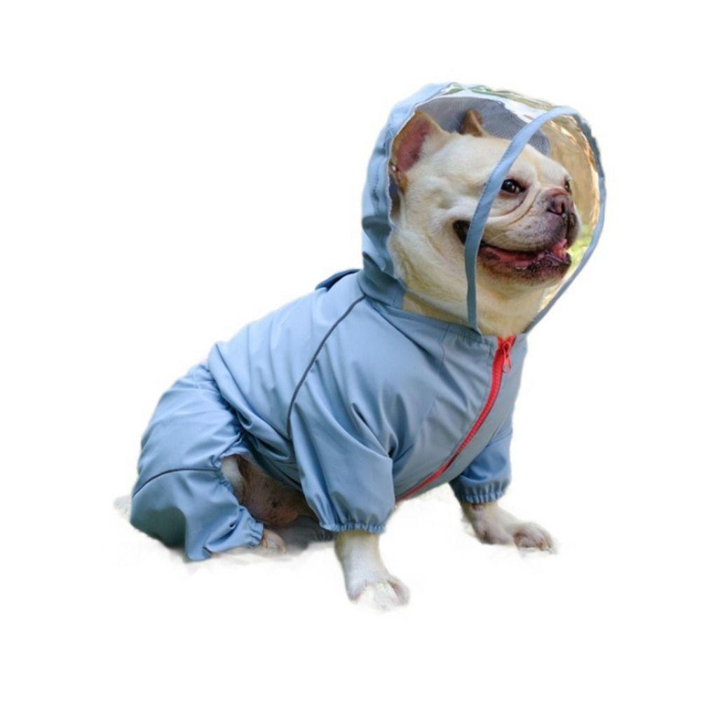 with Zipper Dog Raincoat Hooded Design Four-legged Raincoat Windproof Pet Rain Jacket Rainy Day