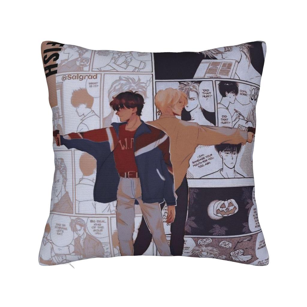 Декоративные наволочки Банановая рыба Аниме Аксессуары Постельная Подушка Чехол Наволочка Молния Много Размеров