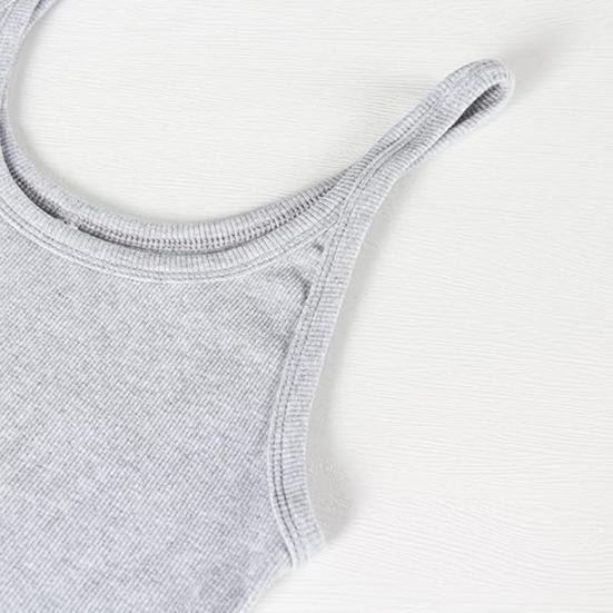 Женская майка без рукавов с бретельками-спагетти и круглым вырезом, трикотажная майка в рубчик, облегающая базовая рубашка-майка для повседневной носки, пляжа и офиса