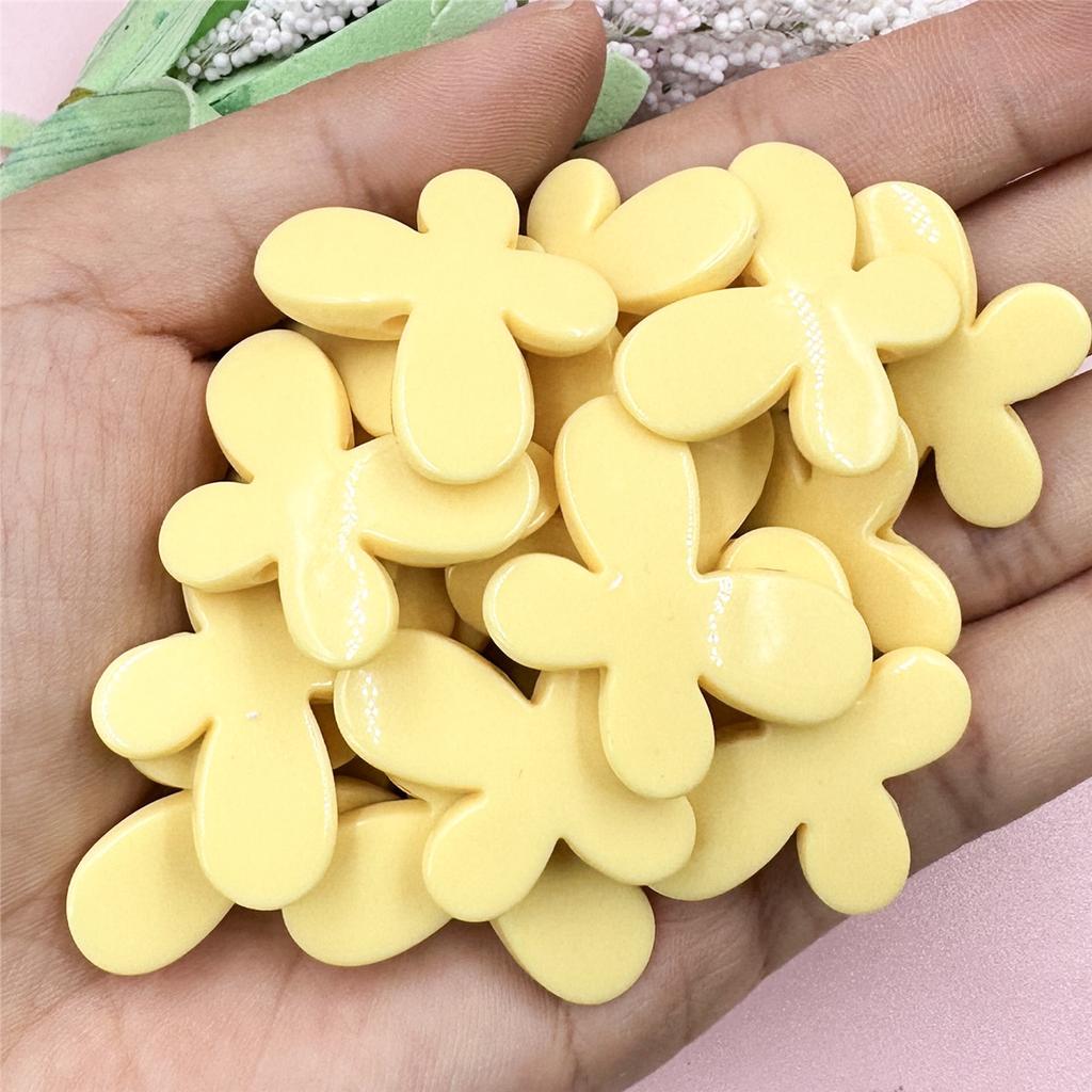 Высококачественные акриловые серьги-бусины для самостоятельного изготовления, аксессуары для телефонной цепочки, 20 шт., бусины ручной работы, кремовые бусины-бабочки, макароны 21,5 x 29,2 мм