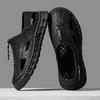 Fashion Leather Sandals Man Casual Loafers Luxury Design Slip On Male Dress Sandals Leisure Style Big Size Outdoor Wear-resistant Sole
