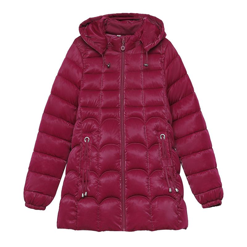 Корейская версия, блестящая хлопковая куртка с жемчужным блеском, не стираемая, легкая и теплая хлопковая куртка средней длины с капюшоном, женское трендовое пальто