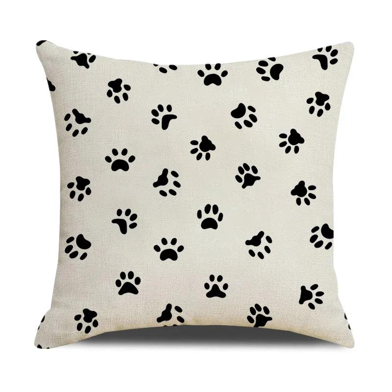 Смешные коты Принт Наволочка 45х45см Льняная наволочка Фермерский дом Домашний офис Декор Наволочка для диванной подушки Чехол для подушки