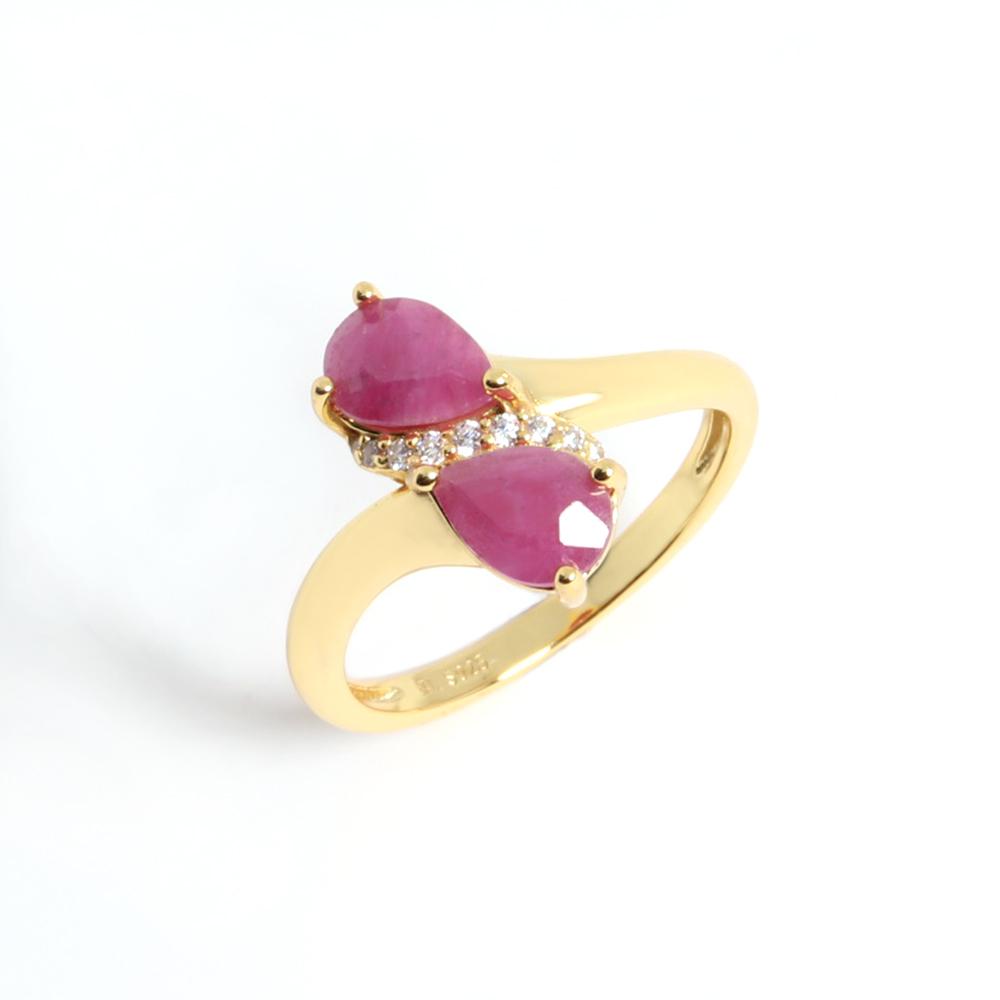 Кольцо с натуральным рубином, желтое золото 18 карат, серебро 925 пробы, легкая роскошная бижутерия для женщин и девочек, подарок на день рождения