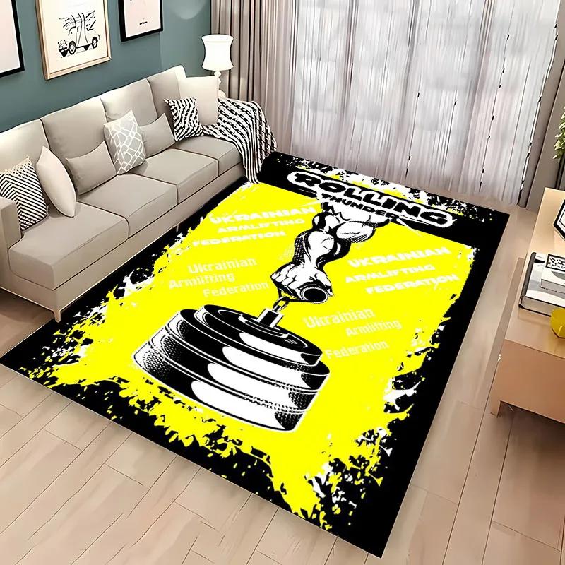 3D Printing GYM Theme Large Area Carpets for Home Living Room  Children's Bedroom Sofa Doormat Kitchen Floor Rugs Anti-slipDecor