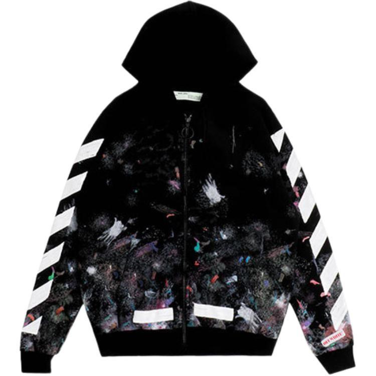 OFF WHITE Толстовка на молнии с принтом 'Galaxy', brushed OMBB003G20JER0019901
