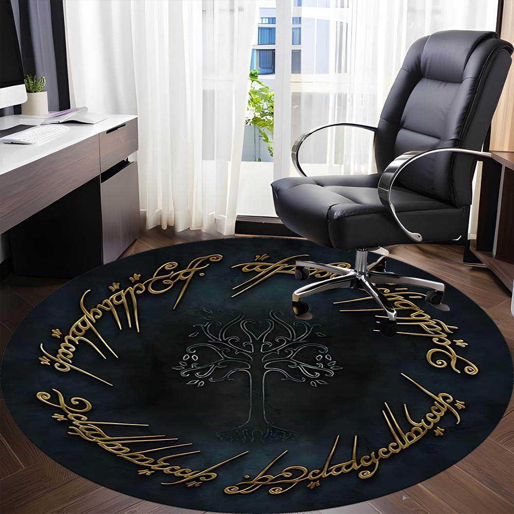 1pc The Lord of the Rings Office Round Area Rug, Under Office Chairs Bedroom Living Room Home Decor, Room Decoa1022170