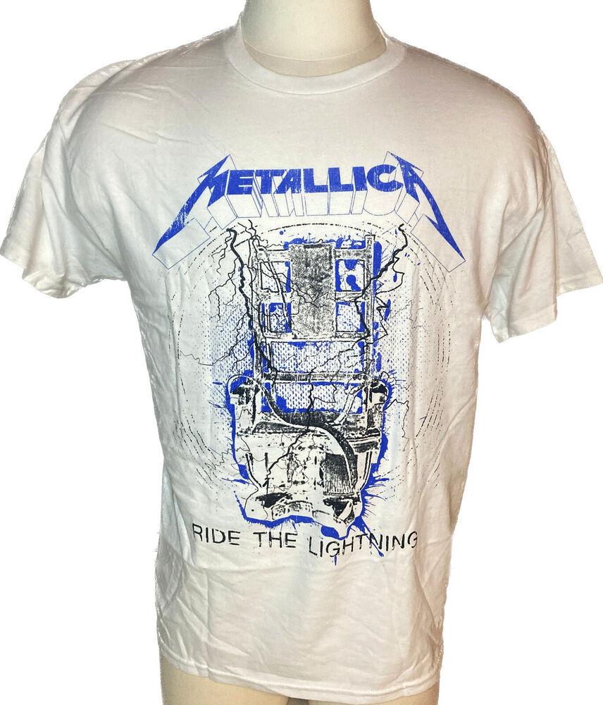 METALLICA cd cvr RIDE THE LIGHTNING Официальная БЕЛАЯ РУБАШКА LRG Новая Унисекс Футболка