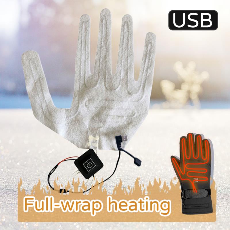 Usb Heated Gloves Winter Warm Five-Finger Gloves Heating Pad Electric Heating