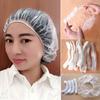 100pcs Disposable Plastic Shower Caps Hotel Waterproof Transparent Shower Cap Plastic Wrap