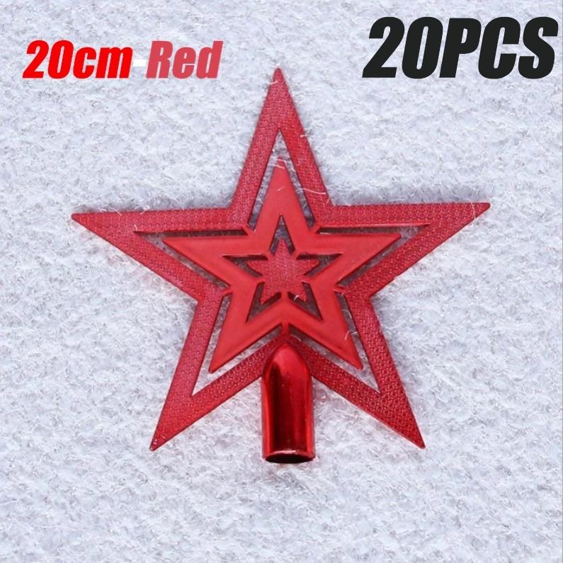 50 шт. Рождественская елка, украшение на верхнюю часть елки, золотая и серебряная пятиконечная звезда, подвесное украшение